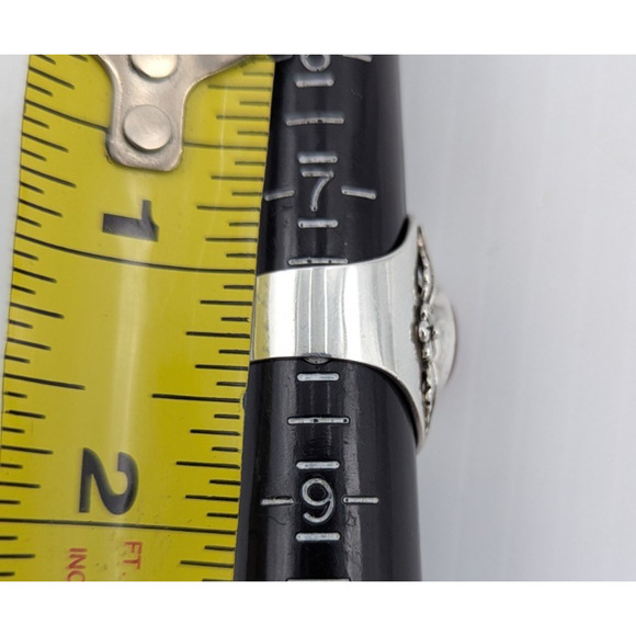 Vintage Carol Felley Sterling Silver Amber Wide Ring Sz 8 12g Southwest - Picture 12 of 12